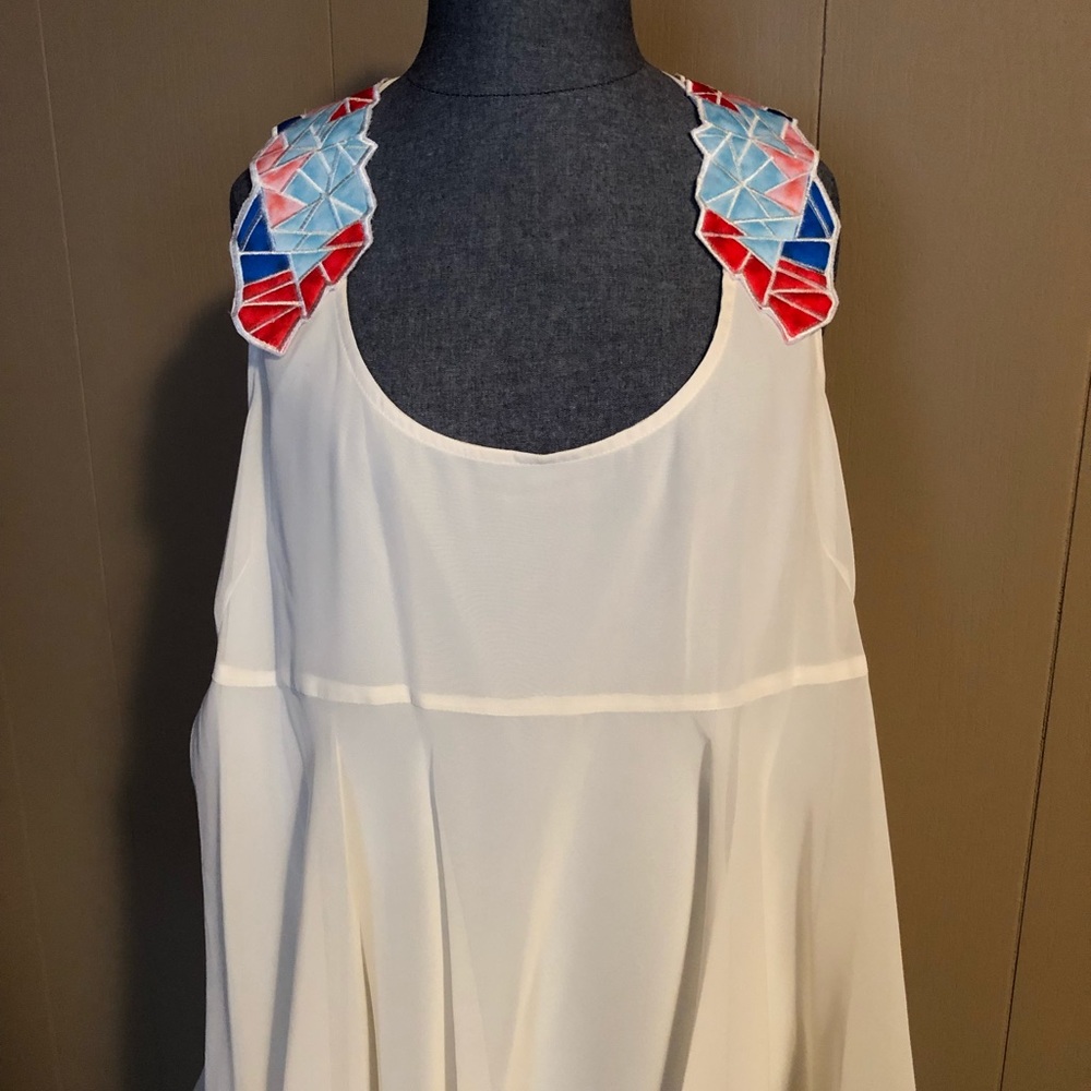 BCBGeneration Geometric-Strap Sleeveless Shirt